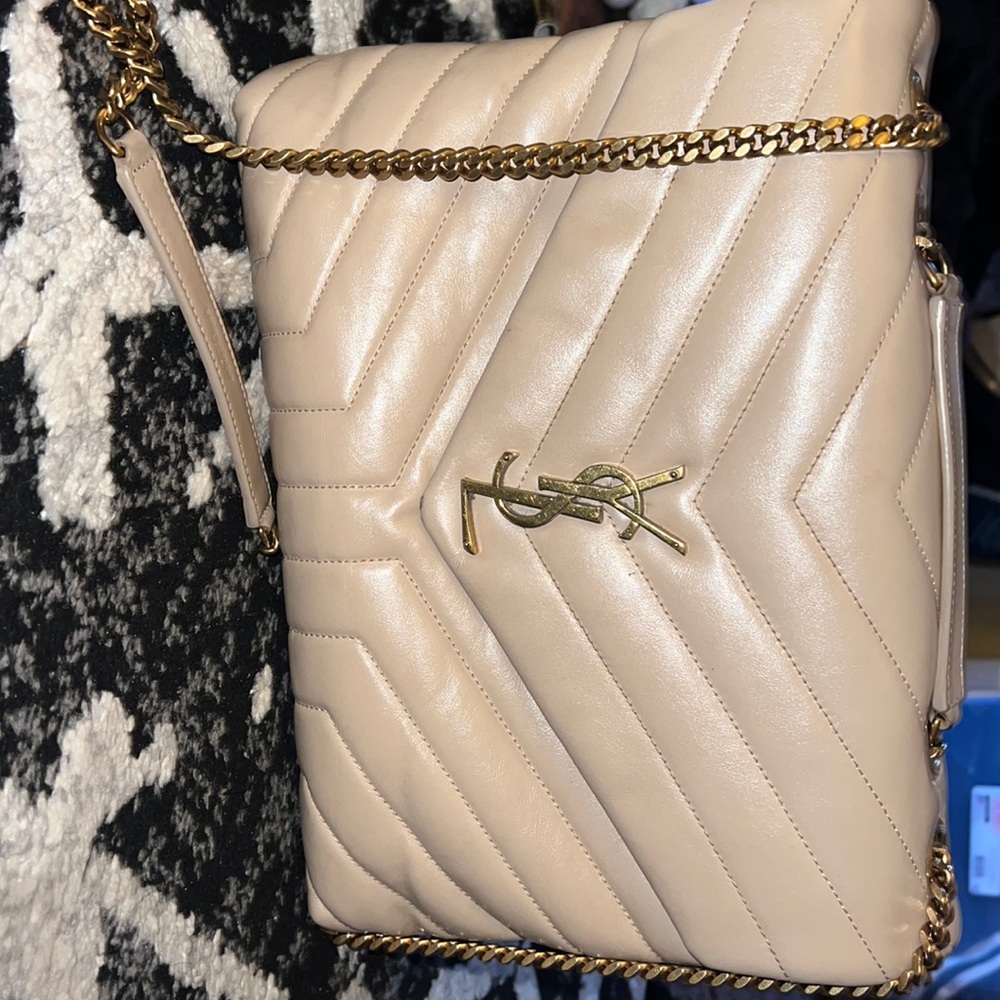 YSL LOULOU SMALL CHAIN BAG IN QUILTED "Y" LEATHE